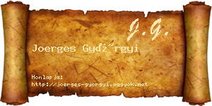 Joerges Györgyi névjegykártya